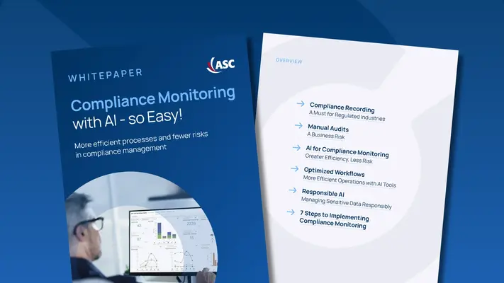 AI-Powered Compliance Monitoring – Download Whitepaper Now Whitepaper 'Compliance Monitoring with AI – so Easy!' – More efficient processes and fewer risks in compliance management.