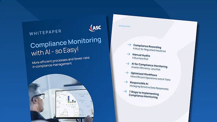 Whitepaper 'Compliance Monitoring with AI – so Easy!' – More efficient processes and fewer risks in compliance management.