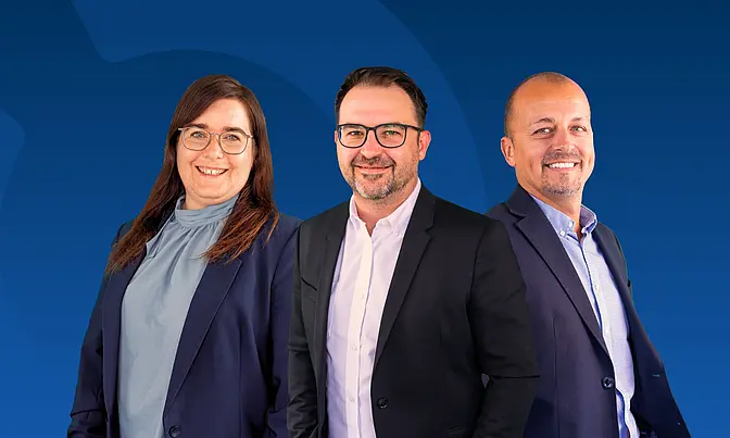 Britta Chiaia, Ralf Rösen und Alex Anton stehen in Webinaren mit Expertenwissen zu unseren Lösung bereit