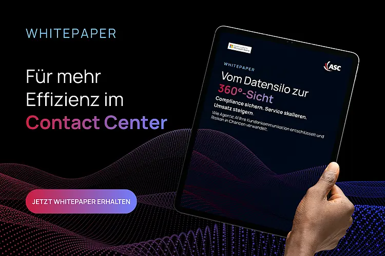Whitepaper mit dem Titel "Mehr Effizienz im Contact Center"– zeigt, wie Real-Time Analytics und automatisiertes Qualitätsmanagement den Kundenservice verbessern.