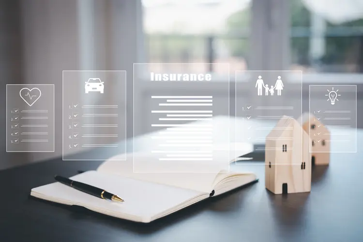 Insurance form agreements concept, Businessman signs insurance contracts e-signing digital online, document management, concerning mortgage loan offer for and house insurance Insurance form agreements concept, Businessman signs insurance contracts e-signing digital online, document management, concerning mortgage loan offer for and house insurance